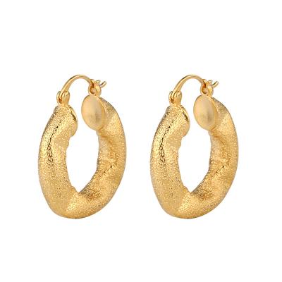 China Fashion New Fast Delivery Frosted Irregular Round Vintage Handmade Earring For Women for sale