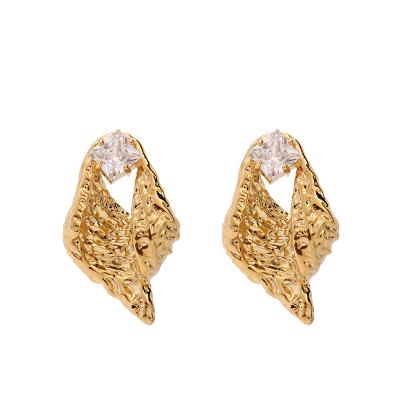 China Fashion Unique Design High Quality Factory Price Gold Plated Jewelry Conch Shell Shape Earrings for Beauty Girls for sale