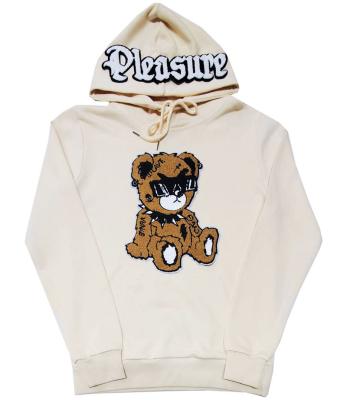 China OEM High Quality Custom Made Anti Shrink Men's Oversized Hoodie With Embroidery Logo Patches For Pullover Chenille Sweatshirt for sale