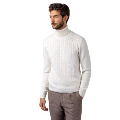 China Anti-Wrinkle Custom Design Manufacturer Men Cotton Sweater Knit Turtleneck Solid Sweater Warm Sweaters for sale