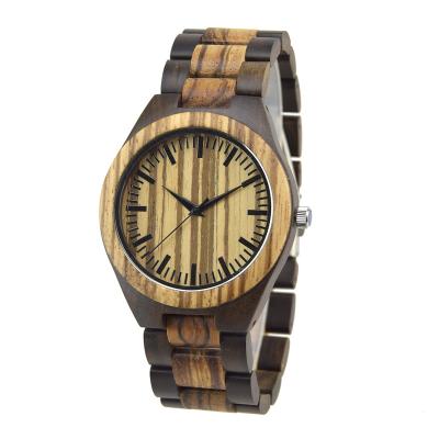 China Non-specific TATAMU Engraved Wooden Men Watches For Husband Son Natural Ebony Customized Wood Watch Birthday Gift for sale