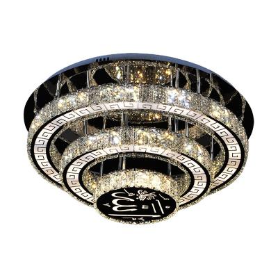 China Crystal Decorative Lighting New Designer Modern K9 Crystal Ceiling Light Hotel Round Crystal Ceiling Lamp For Home for sale