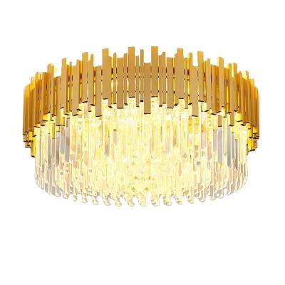 China Modern Modern Living Room Bedroom Lights Designers Lighting Black Gold Chandelier Lamp Round Square Crystal Led Ceiling Lights Modern Luxury for sale