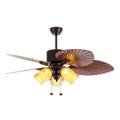 China 52 Inch Thailand Village Style Large Ceiling Fan Ceiling Light Creative Ceiling Fan Lamp Light With Door Use ABS Blade Light Body indoor&out for sale