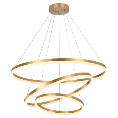 China Latest Ring Circle Acrylic Lighting Modern Indoor Aluminum Led Pendant Lamp Nodic Light for sale