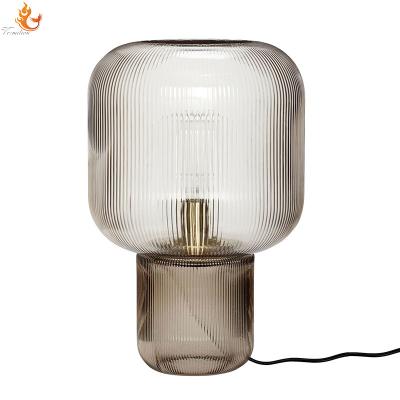 China Hotel Simple Design Bedroom Table Lamp Dropshipping Modern Warm Modern Nordic Glass Rare Glass Desk Light for sale