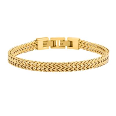 China High Quality 18K Gold Stainless Steel Double Chain Bracelet Franco Chain Bracelet For Men for sale