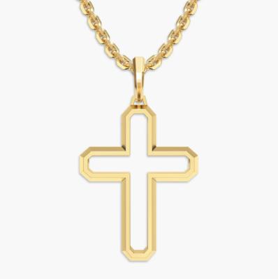 China High Quality Stainless Steel Cavity Cross Necklace Pendant Satanic Cross Frame Jewelry Pendant Necklace for sale