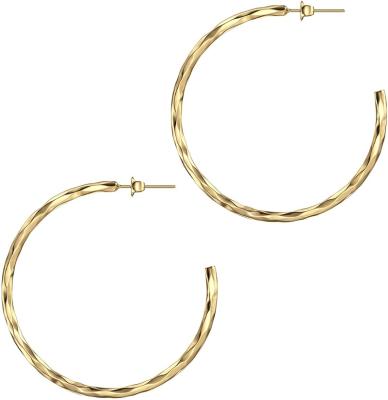 China Trendy Large Knotted Heart Circle Earrings For Women 14K Gold Plated Wire Knotted Heart Shaped Dangle Circle Earrings, Engagement Jewelry for sale