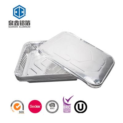 China Cooking Halved Deep Disposable Steamer Table To Foil Pans With Lids For Aluminum Foil Baking Pan for sale