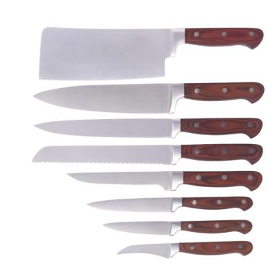 China Disposable Forged Cleaver Knives Chef Boning Stainless Steel Knife Set With Rosewood Handle for sale