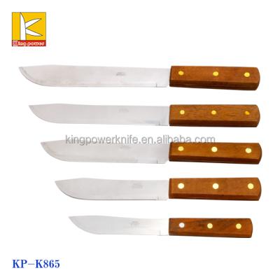 China Disposable High Class Stainless Steel Knife Set With Wooden Handle for sale