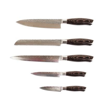 China 5 Pcs Sustainable Damascus Steel Knife for sale