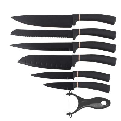 China Sustainable New Design Stainless Steel Kitchen Knife Set Non Stick Colored Knife Set for sale