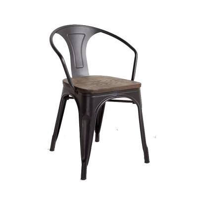 China Factory Wholesale Stackable High Quality Industrial Style Cheap Dining Chairs With Armrest for sale