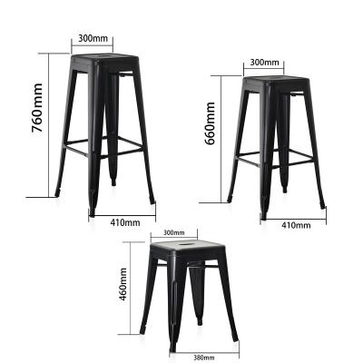 China Stackable industrial style iron bar stool for restaurant or home bar with cheap price for sale