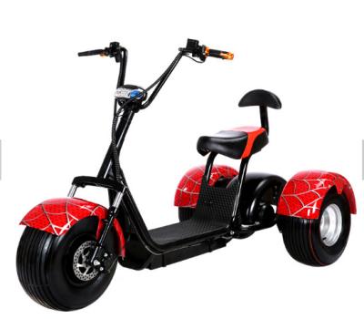 China Amoto EEC COC certification 3 wheels unisex high speed electric reverse tricycle citycoco electric motorcycle for sale