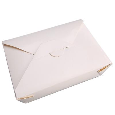 China Disposable Eco-friendly Recycle Disposable Food Container Folding Kraft Paper Box Fast Food Lunch Take Out To Go Box for sale