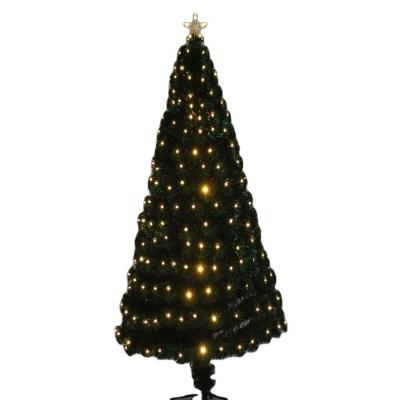 China Festival Use Design Popular Warm White LED Green PVC Full PVC Fiber Optic Christmas Tree For Decoration for sale