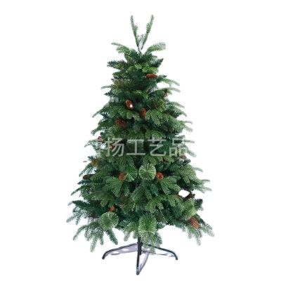 China Festival Use High Grade 150cm PVC Christmas Tree Pine Needles With Mixed White Pine Cones Christmas Tree for sale