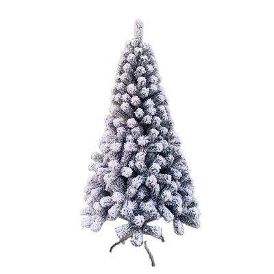 China Festival Use Hot 2022 150 Cm Custom PVC Flocking Snow Tree Christmas Tree For Decoration for sale