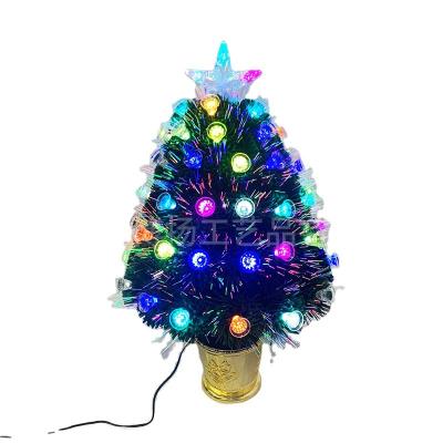 China Wholesale Custom Festival Use LED Lights 60cm Full Colored PVC Fiber Christmas Tree With Bells for sale