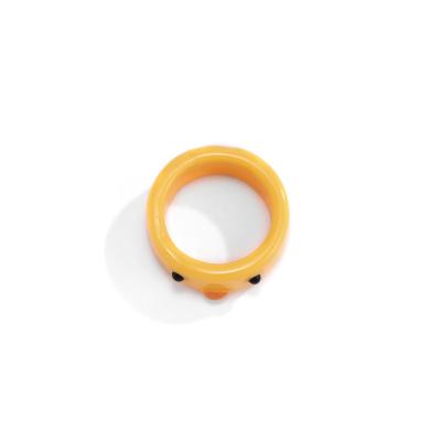 China 2021 Resin Trendy Trendy Colorful Rings For Women Girls Jewelry for sale