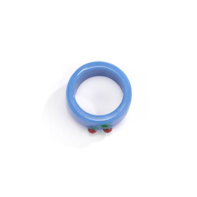 China 2021 New FASHIONABLE Colorful Transparent Acrylic Resin Irregular Rings For Women Girls Jewelry for sale