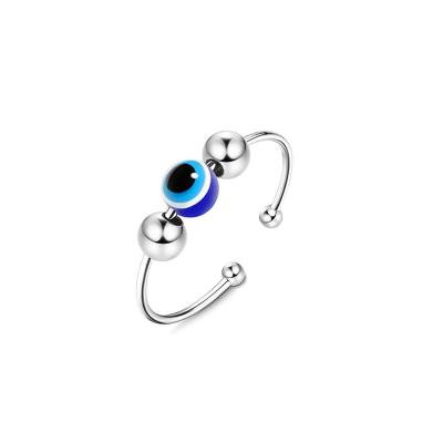 China Cute Devil's Eye Rotating Worry Ring Adjustable Stacking Rings for sale