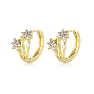 China Fashionable six-pointed earrings Women's Starburst earrings career star zirconia micro-set office/earrings for sale