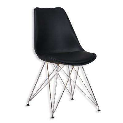 China Mid Century Tulip Chair Plastic Chair With Cushion Leg Steel Tulip Chair for sale