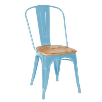 China Silla de tolixs wood seat industrial style wood seat stackable Easyclean antique metal metal dining chair for sale