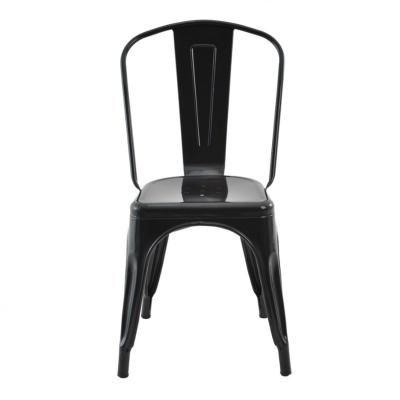 China Cadeira Aco Iron Stackable Chair Industrial Chair - Black for sale