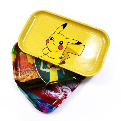 China 100+ design styles 25.5*15.5cm metal rolling tray tin rolling tray magazine rolling tray for sale