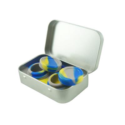 China Eco-friendly Recyclable Tin Silicone Container Metal Tool Box Kit Wholesale Silicone Jar Container Silicone Glass Container for sale