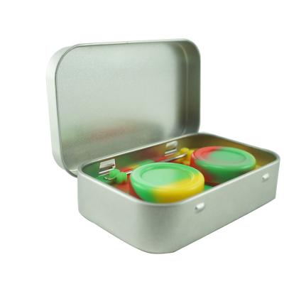 China Wholesale Silicone Jar Kit Container Tin Custom Small Silicone Metal Box Container Eco-Friendly Recyclable Eco-Friendly Jar for sale