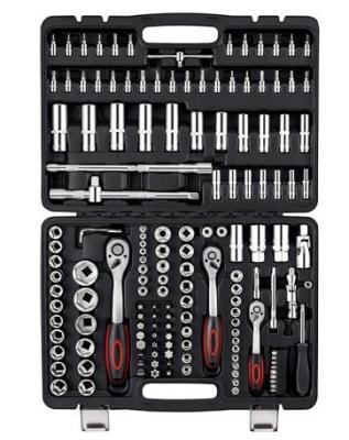 China Car Repair 171 Bit Tool Socket Set Metric Standard 1/4, 3/8, 1/2 Socket Set for sale