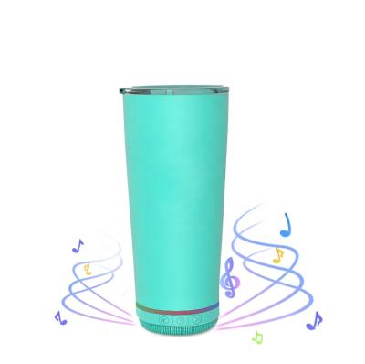 China 2021 PORTABLE new color waterproof BT speaker mug sport camping vacuum stainless rockers with music in stock for sale