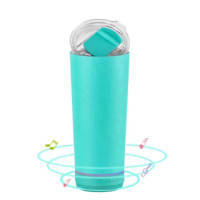 China Various Color Stainless Steel Water Bottle PORTABLE Sublimation Radio Speaker Drinks Horn Glass Tumbler for sale