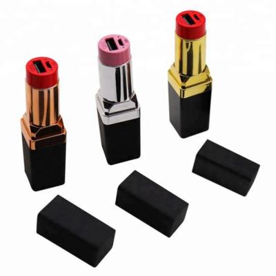 China Factory Custom Lipstick Power Bank Shenzhen Logo Lipstick Power Bank 2200mah 2600mah for sale