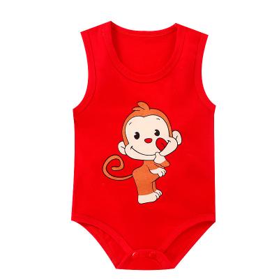 China Breathble Cozy Boutique Baby Clothes Vest Overalls Summer Romper 100% Sleeveless Printed Organic Cotton Infant For Baby for sale