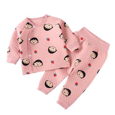 China Breathable In Cotton Running Newborn Baby Item Long Sleeve T-shirt And Long Panty Clothes Sets Infants Sleepwear for sale