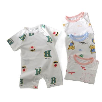 China New Children's Breathble Cotton Overall High Quality Comfortable Romper Summer 100% Short Sleeve Cloth Baby Dresses Cartoon Overalls Jumpsuit for sale