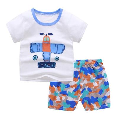 China Comfortable Breathble Toddler Baby Boy Outfit Summer Clothes T-shirt and Shorts Set Cute Cartoon Printing Set Casual Clothing 2Pcs Outfits Set for sale