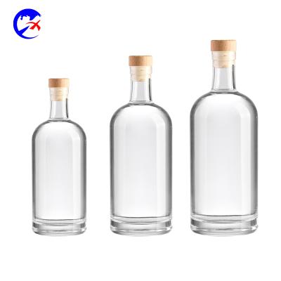 China Wholesale Fancy Beverage Freeze Personalized Vodka Junk Bottle 1000ml Empty Glass Liquor Bottle For Vodka 750ml 700ml 500ml Junk Bottle for sale