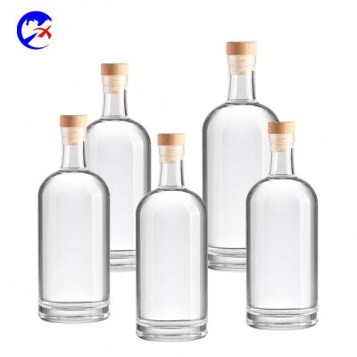 China Frosted Glass Liquor Bottle Glass Coffee Gin Rum Alcohol Whiskey Bottle Beverage Wine Bottle Vodka With Cork for sale