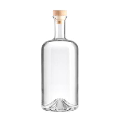 China Beverage Vodka Glass Bottle Transparent Wine Bottle 200ml 350ml 500ml 750ml 1000ml Gin Glass Bottle for sale