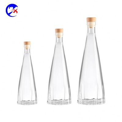 China Small Wine Beverage Bottle 120ml Special Shape Glass Spirit Clear Bottle Custom Glass Beverage Liquor Bottle for sale