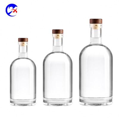 China Beverage Brandy XO Bottle 750ml Whiskey Liquor Glass Bottle With Private Glass Lid Brandy Customized Bottle for sale