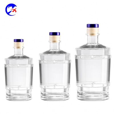 China Beverage Wine Bottle 700ml Round Liquor Vodka Screw Or Glass Square Bottle Customized Cork Bottle for sale